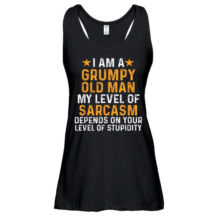 I Am A Grumpy Old Man My Level Of Sarcasm Depends On Your Ladies Essential Flowy Tank