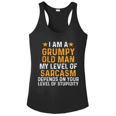 I Am A Grumpy Old Man My Level Of Sarcasm Depends On Your Ladies PosiCharge Competitor Racerback Tank