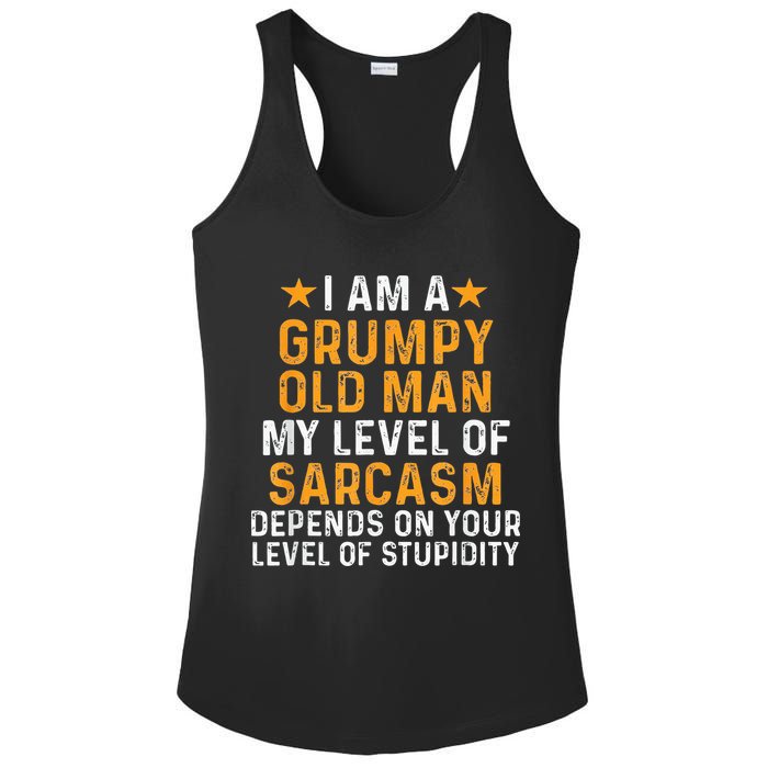 I Am A Grumpy Old Man My Level Of Sarcasm Depends On Your Ladies PosiCharge Competitor Racerback Tank
