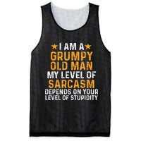 I Am A Grumpy Old Man My Level Of Sarcasm Depends On Your Mesh Reversible Basketball Jersey Tank