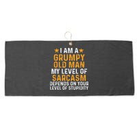 I Am A Grumpy Old Man My Level Of Sarcasm Depends On Your Large Microfiber Waffle Golf Towel
