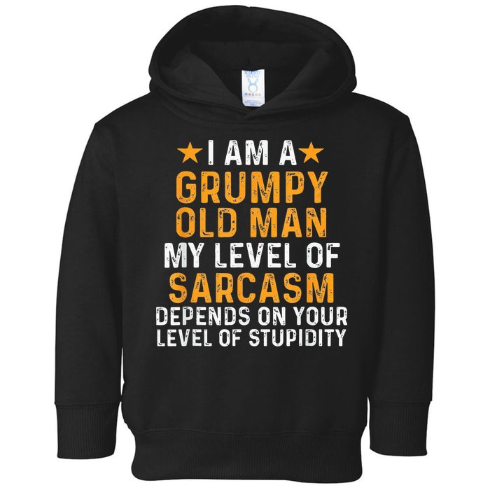 I Am A Grumpy Old Man My Level Of Sarcasm Depends On Your Toddler Hoodie