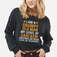I Am A Grumpy Old Man My Level Of Sarcasm Depends On Your Cropped Pullover Crew