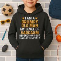 I Am A Grumpy Old Man My Level Of Sarcasm Depends On Your Kids Hoodie