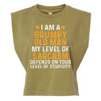 I Am A Grumpy Old Man My Level Of Sarcasm Depends On Your Garment-Dyed Women's Muscle Tee