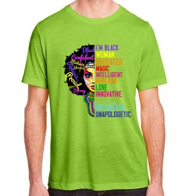 I Am A Black Woman Black Girl Magic Black History Month Afro Adult ChromaSoft Performance T-Shirt