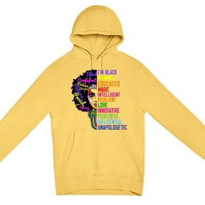 I Am A Black Woman Black Girl Magic Black History Month Afro Premium Pullover Hoodie