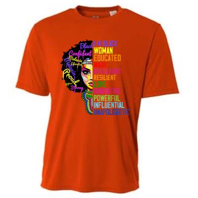 I Am A Black Woman Black Girl Magic Black History Month Afro Cooling Performance Crew T-Shirt