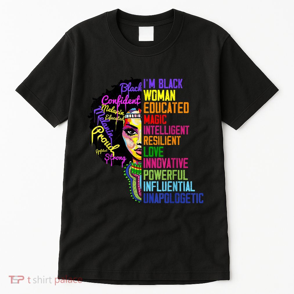 I Am A Black Woman Black Girl Magic Black History Month Afro Tall T-Shirt