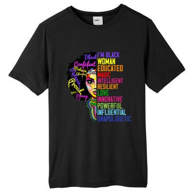 I Am A Black Woman Black Girl Magic Black History Month Afro Tall Fusion ChromaSoft Performance T-Shirt