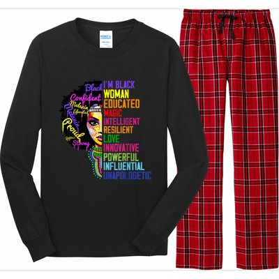 I Am A Black Woman Black Girl Magic Black History Month Afro Long Sleeve Pajama Set