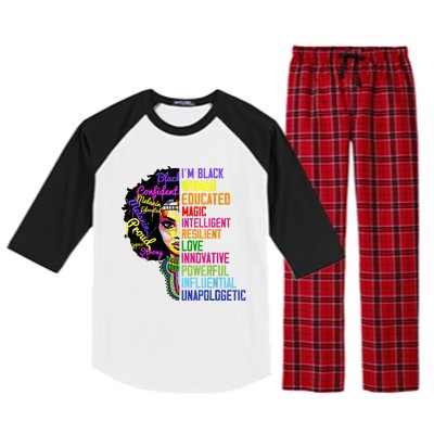 I Am A Black Woman Black Girl Magic Black History Month Afro Raglan Sleeve Pajama Set