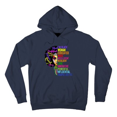 I Am A Black Woman Black Girl Magic Black History Month Afro Hoodie