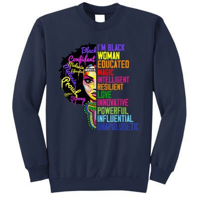 I Am A Black Woman Black Girl Magic Black History Month Afro Sweatshirt