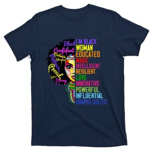 I Am A Black Woman Black Girl Magic Black History Month Afro T-Shirt