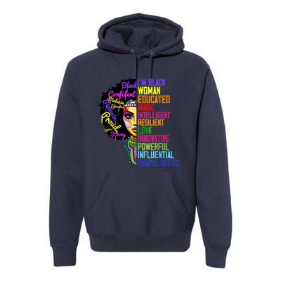 I Am A Black Woman Black Girl Magic Black History Month Afro Premium Hoodie