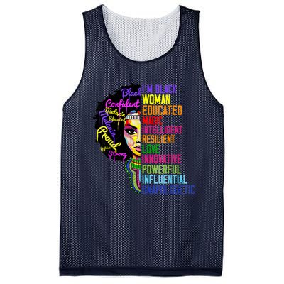 I Am A Black Woman Black Girl Magic Black History Month Afro Mesh Reversible Basketball Jersey Tank