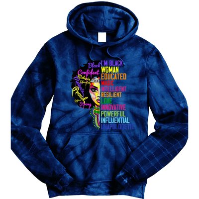 I Am A Black Woman Black Girl Magic Black History Month Afro Tie Dye Hoodie