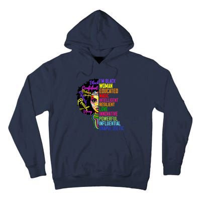 I Am A Black Woman Black Girl Magic Black History Month Afro Tall Hoodie