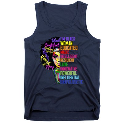 I Am A Black Woman Black Girl Magic Black History Month Afro Tank Top