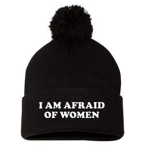 I Am Afraid Pom Pom 12in Knit Beanie