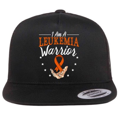 I Am A Leukemia Warrior Leukemia Awareness Month Support Flat Bill Trucker Hat