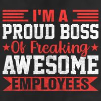 I Am A Proud Boss Of Freaking Awesome Employees Gift 7 Panel Mesh Trucker Snapback Hat