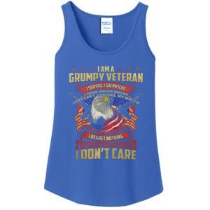 I Am A Grumpy Old Veteran I Served I Sacrificed Tee Meaningful Gift Ladies Essential Tank