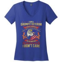 I Am A Grumpy Old Veteran I Served I Sacrificed Tee Meaningful Gift Women's V-Neck T-Shirt