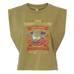 I Am A Grumpy Old Veteran I Served I Sacrificed Tee Meaningful Gift Garment-Dyed Women's Muscle Tee