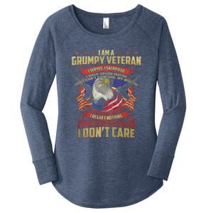 I Am A Grumpy Old Veteran I Served I Sacrificed Tee Meaningful Gift Women's Perfect Tri Tunic Long Sleeve Shirt