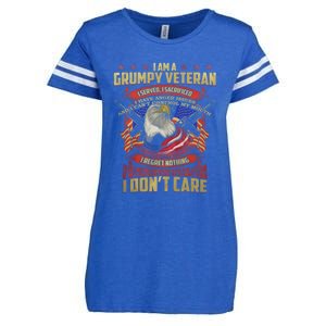 I Am A Grumpy Old Veteran I Served I Sacrificed Tee Meaningful Gift Enza Ladies Jersey Football T-Shirt