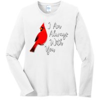 I Am Always With You Red Cardinal Ladies Long Sleeve Shirt