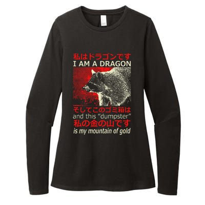 I Am A Dragon Raccoon Japanese Anime Womens CVC Long Sleeve Shirt