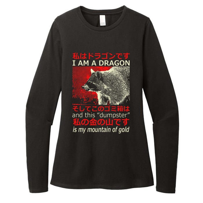 I Am A Dragon Raccoon Japanese Anime Womens CVC Long Sleeve Shirt