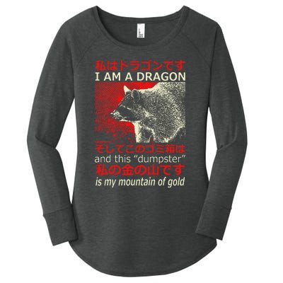 I Am A Dragon Raccoon Japanese Anime Women's Perfect Tri Tunic Long Sleeve Shirt