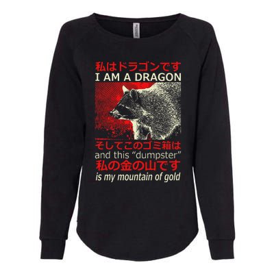 I Am A Dragon Raccoon Japanese Anime Womens California Wash Sweatshirt