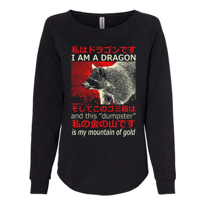 I Am A Dragon Raccoon Japanese Anime Womens California Wash Sweatshirt