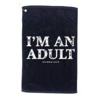 IM An Adult Technically Funny 18th Birthday Gift Platinum Collection Golf Towel