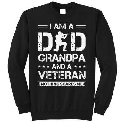 I Am A Dad Grandpa And Veteran Nothing Scares Me Sweatshirt