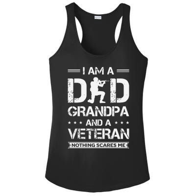 I Am A Dad Grandpa And Veteran Nothing Scares Me Ladies PosiCharge Competitor Racerback Tank