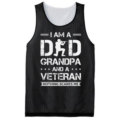 I Am A Dad Grandpa And Veteran Nothing Scares Me Mesh Reversible Basketball Jersey Tank