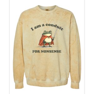 I Am A Conduit For Nonsense Funny Frog Colorblast Crewneck Sweatshirt