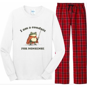 I Am A Conduit For Nonsense Funny Frog Long Sleeve Pajama Set