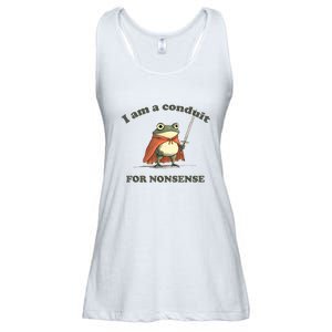 I Am A Conduit For Nonsense Funny Frog Ladies Essential Flowy Tank