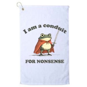 I Am A Conduit For Nonsense Funny Frog Platinum Collection Golf Towel