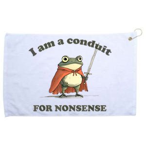 I Am A Conduit For Nonsense Funny Frog Grommeted Golf Towel