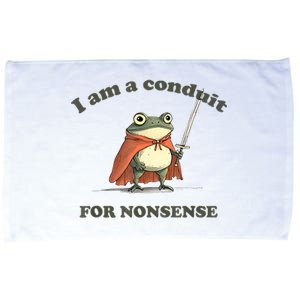 I Am A Conduit For Nonsense Funny Frog Microfiber Hand Towel