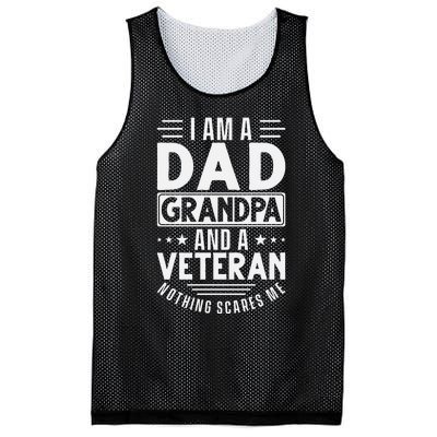 I Am A Dad Grandpa And Veteran Nothing Scares Me Mesh Reversible Basketball Jersey Tank