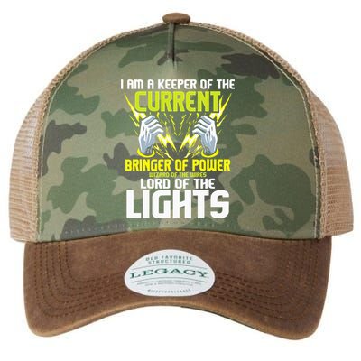 I Am A Keeper Of The Current Lineman Electrician Repair Legacy Tie Dye Trucker Hat